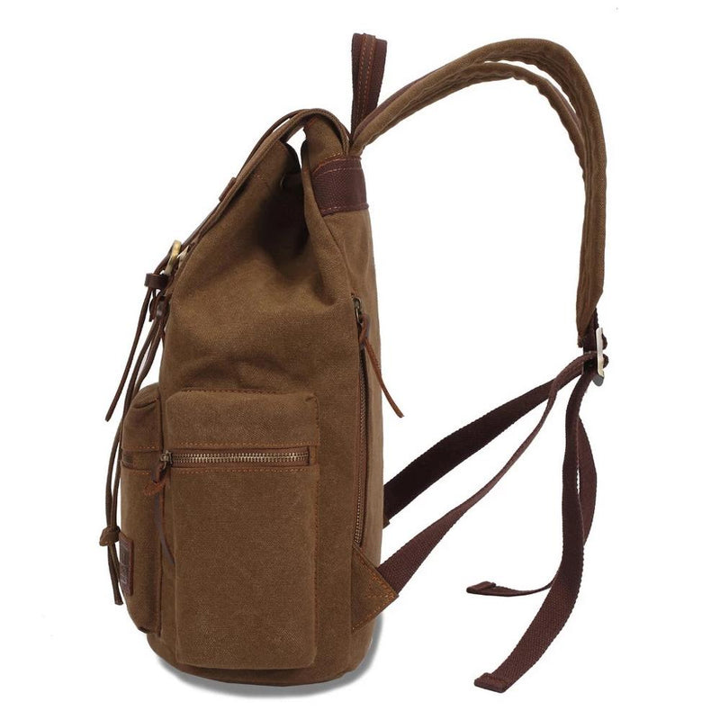 Vintage Canvas Travel Backpack With Wallet Set - Backpack - //