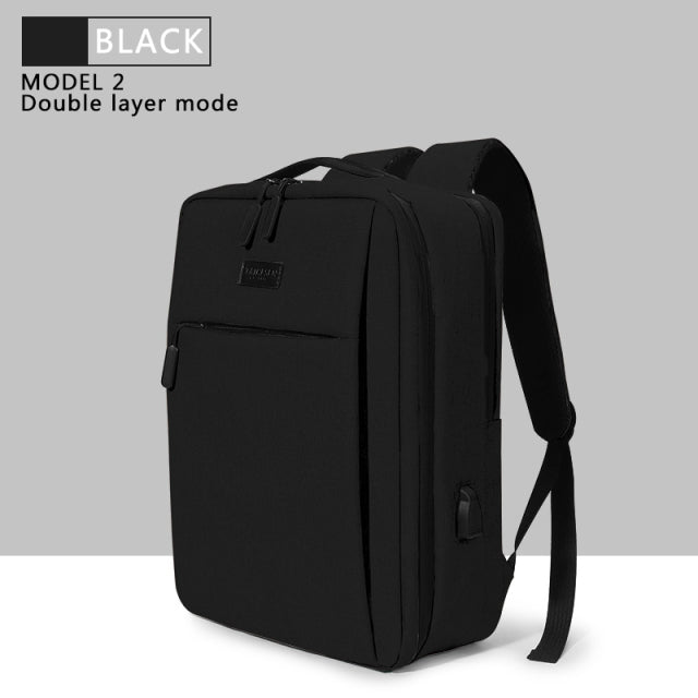 Laptop bag 15.6 Inch / 16 Inch / 17.3 Inch City Commute Backpack Rucksack - MODEL 2-BLACK / Medium - Backpack - //