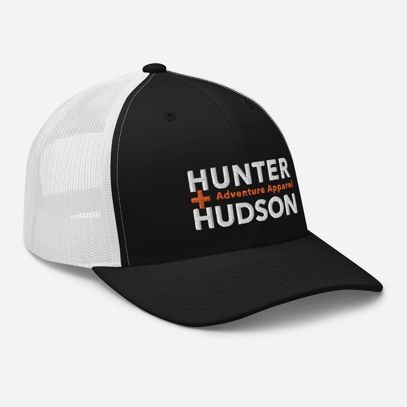 H+H YP Classics® 6-Panel Premium Snapback Retro Trucker Cap - Black/ White - Cap - Hunter + Hudson