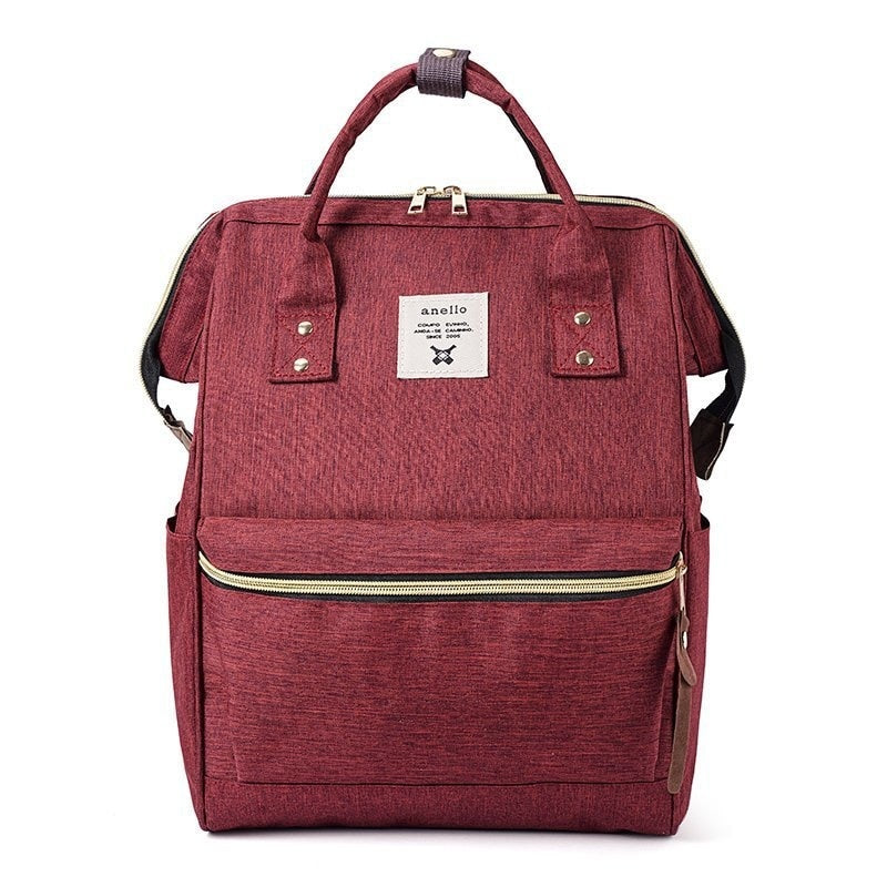 Contrast Color Women's Bag Double Shoulder Multifunctional Bag - Red - Backpack - //