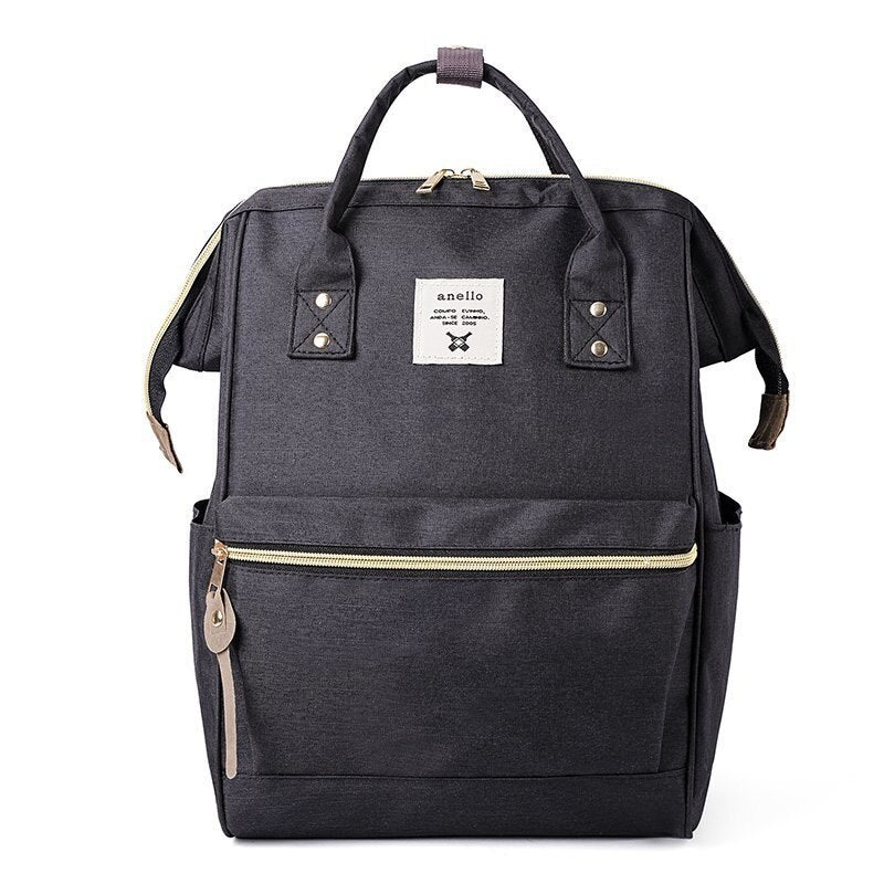 Contrast Color Women's Bag Double Shoulder Multifunctional Bag - Black - Backpack - //