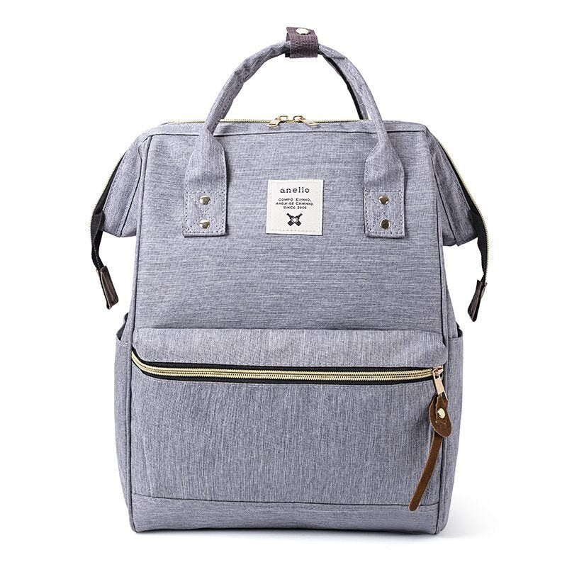 Contrast Color Women's Bag Double Shoulder Multifunctional Bag - Grey - Backpack - //