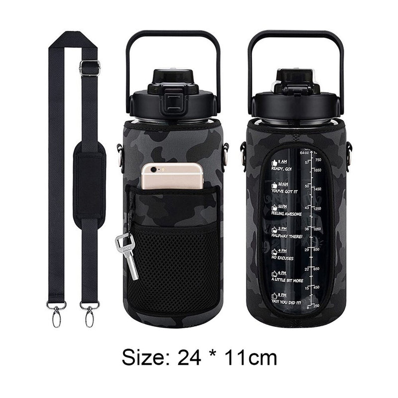 2L Water Bottle Covers Cellphone Holder Large Capacity Water Bottles Holder Bag Thermos Sleeve - Water Bottle Sleeve 9 - Water Bottle - Hunter + Hudson