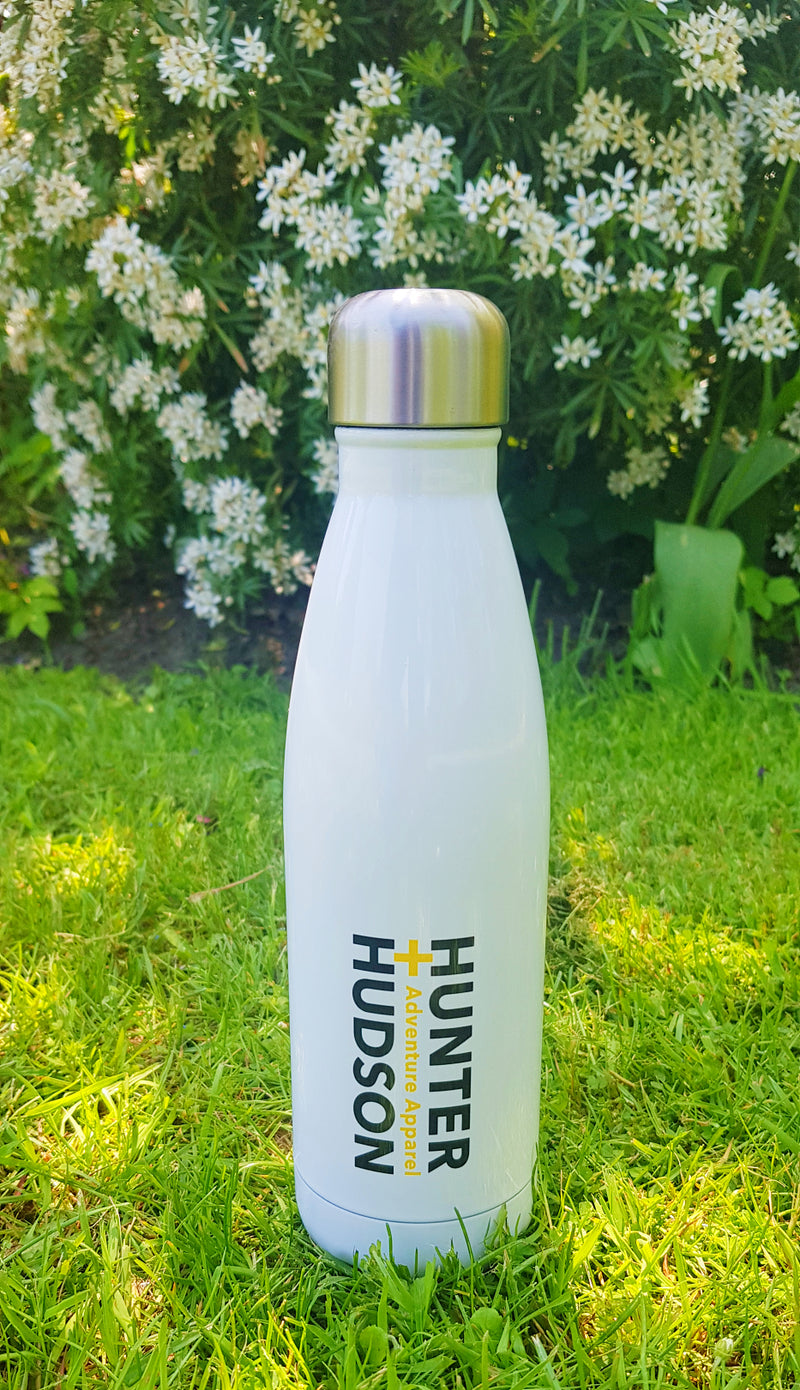 H+H 500ml Insulated Water Bottle BPA Free, Leak-Proof in White - Bottle - Hunter + Hudson