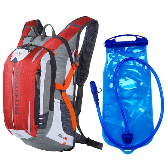 Waterproof Backpack With Hydration Pack Set 18L - Red and Bladder - Backpack - //