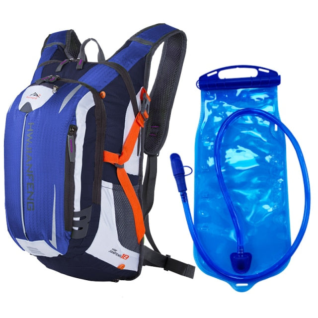 Waterproof Backpack With Hydration Pack Set 18L - Blue and Bladder - Backpack - //