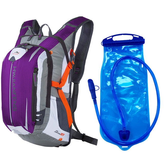 Waterproof Backpack With Hydration Pack Set 18L - Purple and Bladder - Backpack - //