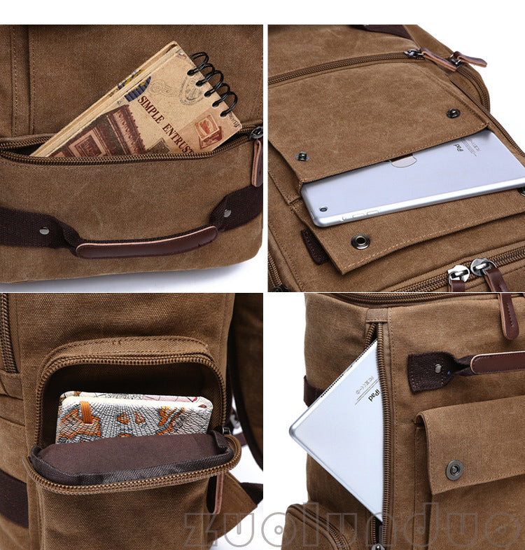 Vintage High Quality Canvas Travel Backpack - Backpack - //