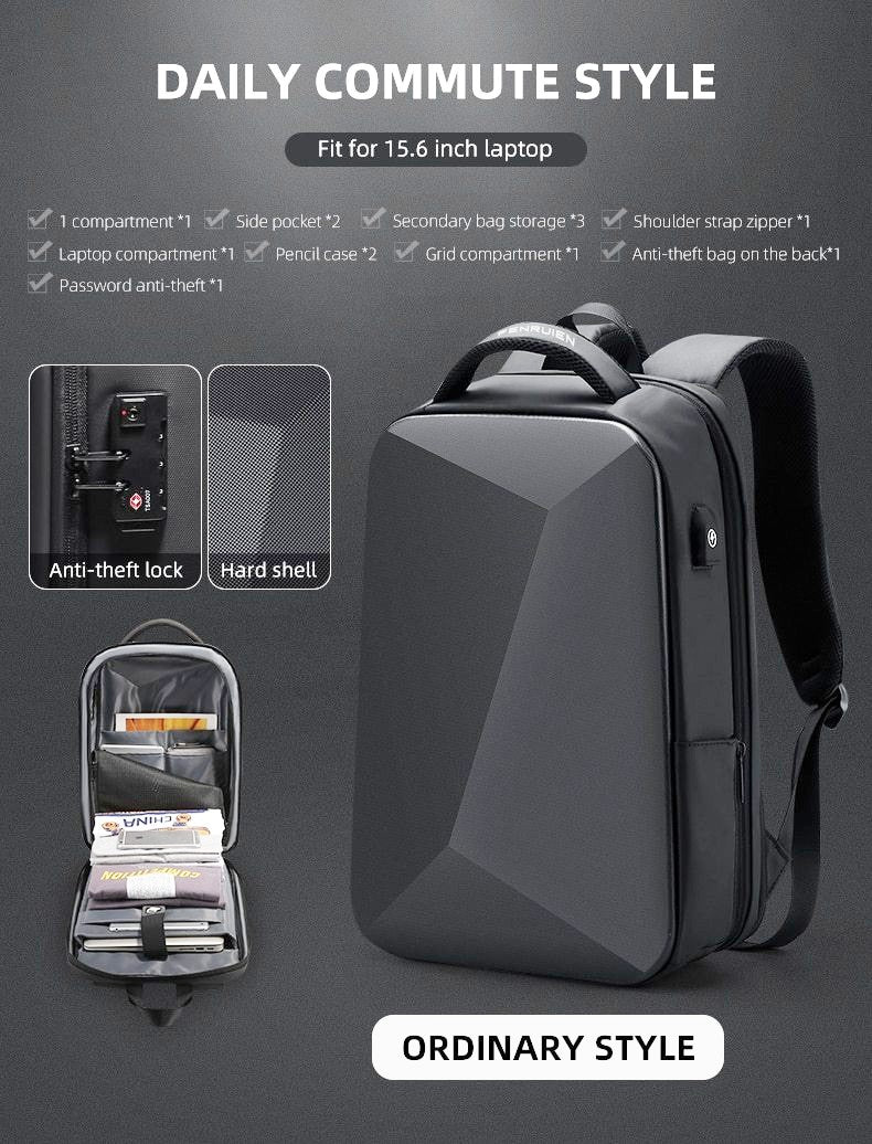 Premium Anti-Theft Hard Shell Spy Backpack - Backpack - //