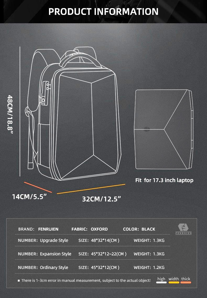 Premium Anti-Theft Hard Shell Spy Backpack - Backpack - //