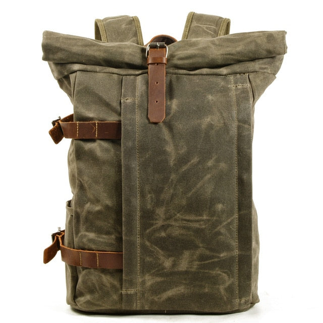 Urban Rider Premium Oil Waxed Canvas Backpack - Army Green - Backpack - //