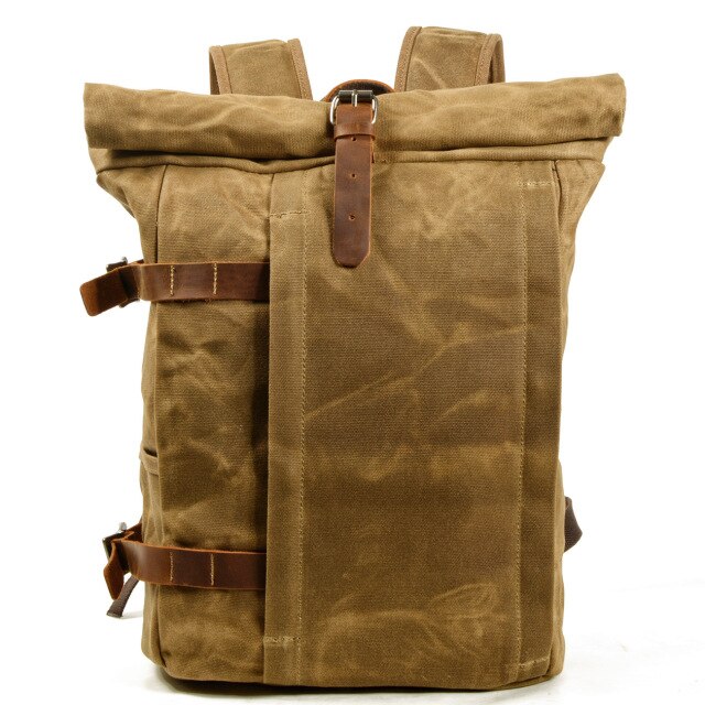 Urban Rider Premium Oil Waxed Canvas Backpack - Khaki - Backpack - //