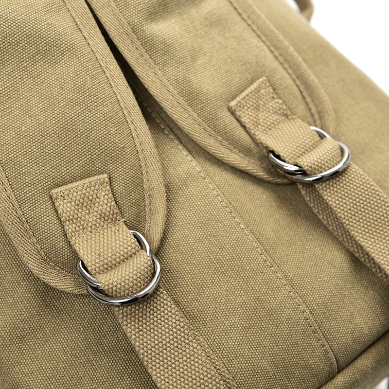 Large Capacity Duffel Rucksack + Backpack Canvas Bucket Shoulder Bag - Duffel Bag - //