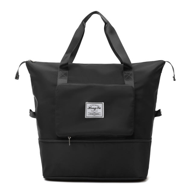 Foldable Large Capacity Travel Handbag - Black - Handbag - //